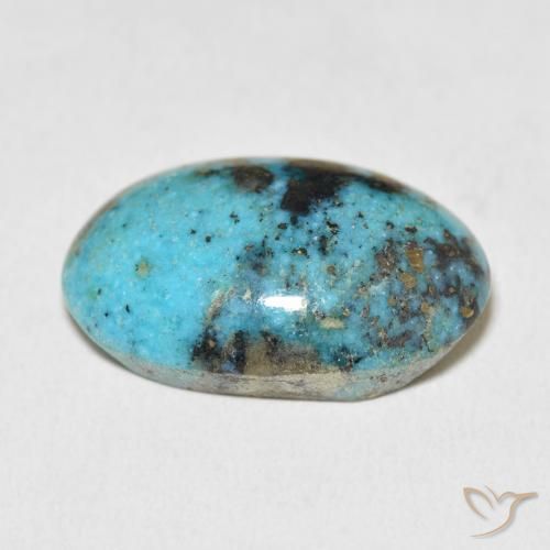 Turquesa Azul verde medio natural de 26.98 ct, Ovalada, Opaco