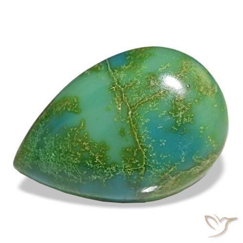 Turquesa multicolor de 12,52 ct, en forma de pera, opaco