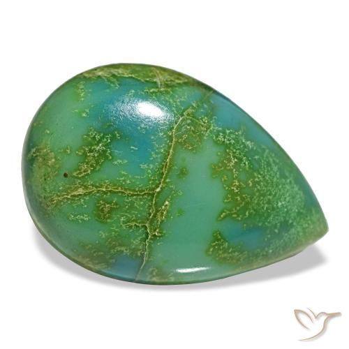 Turquesa multicolor natural de 12,52 ct, en forma de pera, opaco