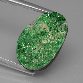 Granate Uvarovita Druzy Deep Earthy Green natural de 7.06 ct, Elegante, Opaco
