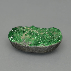 Granate Uvarovita Druzy Deep Earthy Green natural de 7.06 ct, Elegante, Opaco