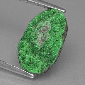 Granate Uvarovita Druzy Verde oscuro natural de 5.69 ct, Elegante, Opaco