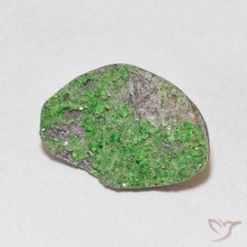 Granate Uvarovita Druzy Verde eléctrico natural de 10.37 ct, Elegante, Opaco
