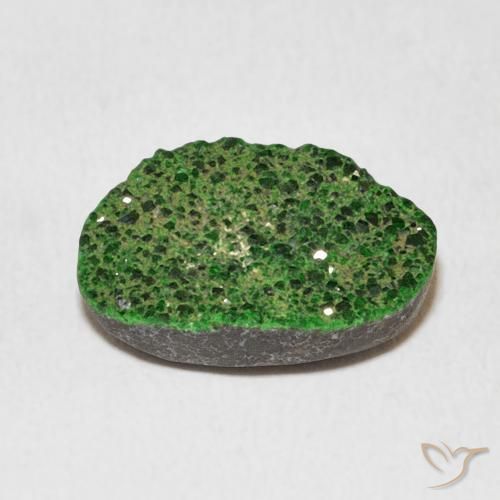 Granate Uvarovita Druzy Deep Earthy Green natural de 7.35 ct, Elegante, Opaco