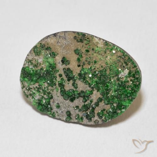 Granate Uvarovita Druzy Deep Earthy Green natural de 16.55 ct, Elegante, Opaco