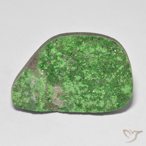 59.54ct Natural Verde lima Granate Uvarovita Druzy, Elegante, Opaco