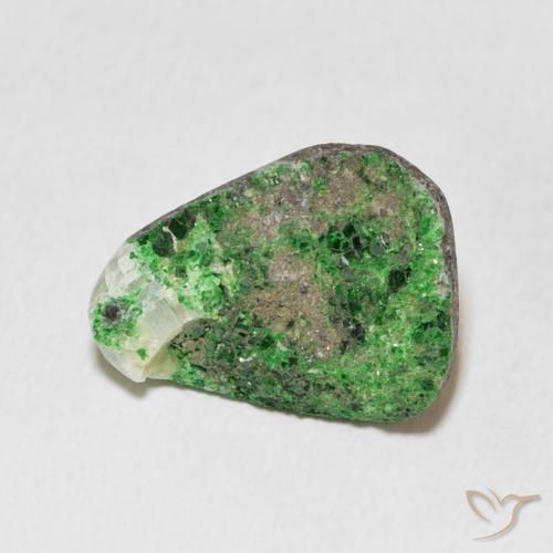 Granate Uvarovita Druzy Verde natural de 11.91 ct, Trillón, Opaco