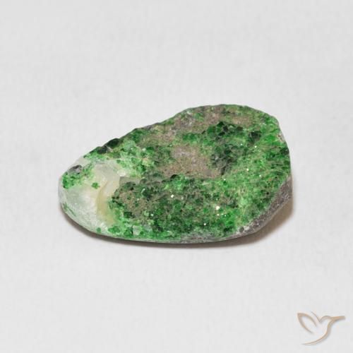 Granate Uvarovita Druzy Verde natural de 11.91 ct, Trillón, Opaco