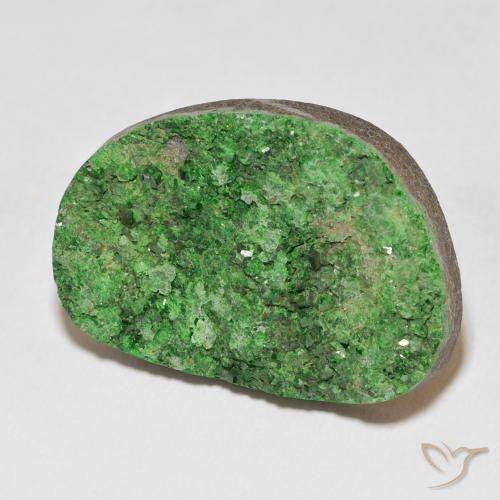 Granate Uvarovita Druzy Verde medio natural de 46.78 ct, Elegante, Opaco