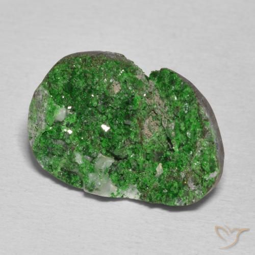 Granate Uvarovita Druzy Verde pino natural de 11.04 ct, Elegante, Opaco