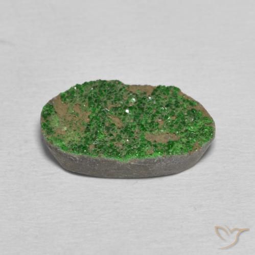 Granate Uvarovita Druzy Verde oscuro natural de 8.32 ct, Elegante, Opaco