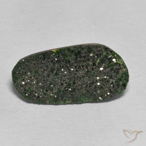13.62ct Natural Verde marrón Granate Uvarovita Druzy, Elegante, Opaco