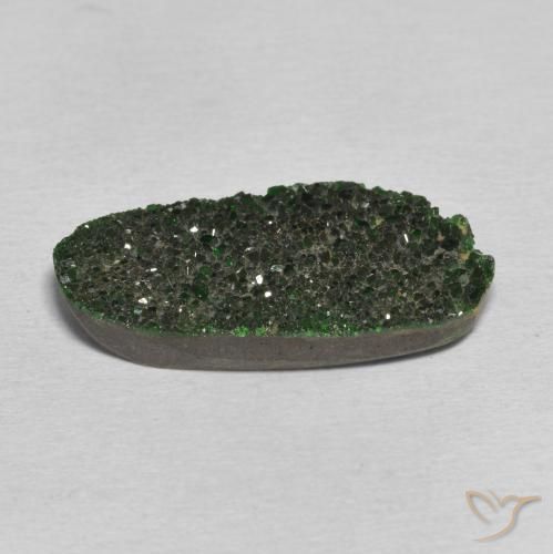 Granate Uvarovita Druzy Verde marrón natural de 13.62 ct, Elegante, Opaco