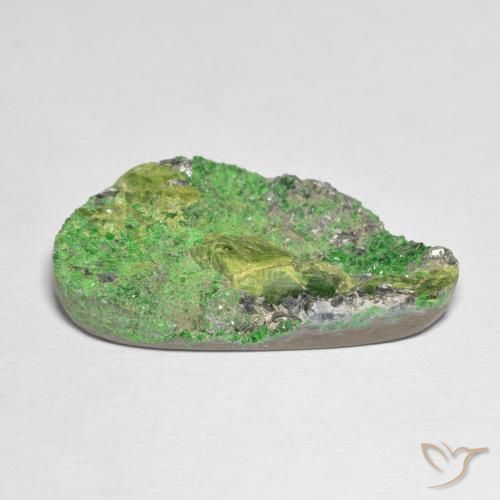 Granate Uvarovita Druzy Verde lima natural de 45.70 ct, Elegante, Opaco