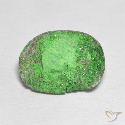 14.79ct Natural Verde medio Granate Uvarovita Druzy, Ovalada, Opaco