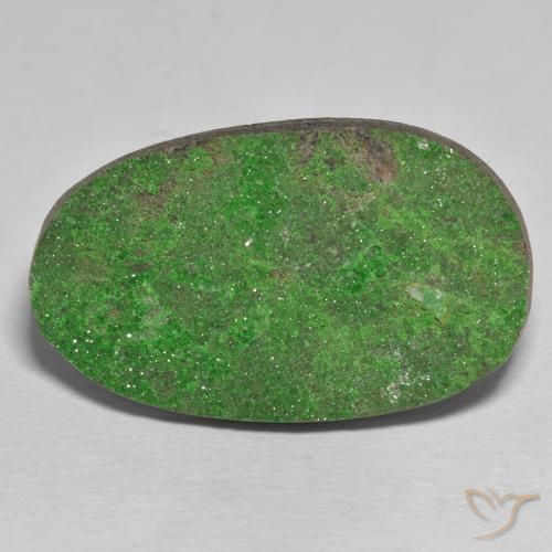 50.46ct Natural Verde Granate Uvarovita Druzy, Ovalada, Opaco