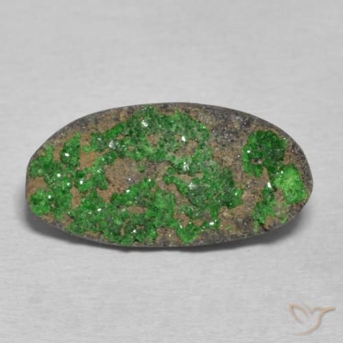7.42ct Natural Verde oscuro Granate Uvarovita Druzy, Ovalada, Opaco
