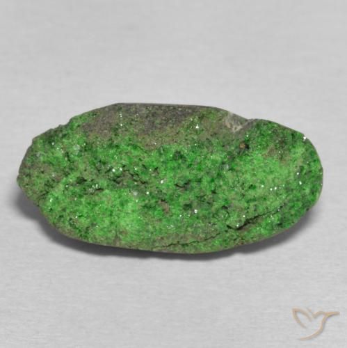 13.25ct Natural Verde oscuro Granate Uvarovita Druzy, Ovalada, Opaco