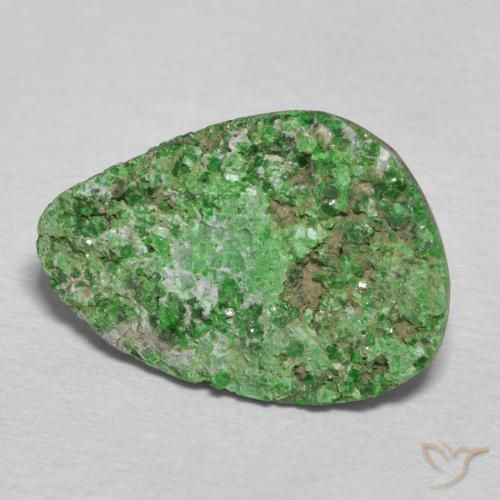 Granate Uvarovita Druzy Verde oscuro natural de 10.92 ct, Elegante, Opaco