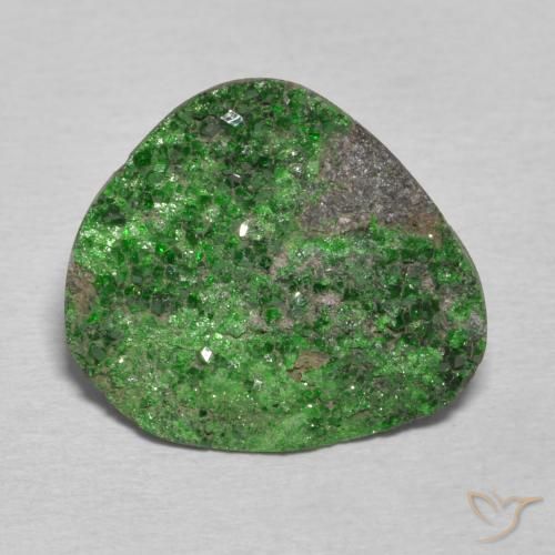 12.59ct Natural Verde oscuro Granate Uvarovita Druzy, Elegante, Opaco