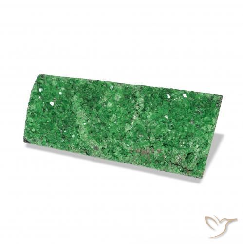 Granate Uvarovita Druzy Verde oscuro natural de 10.99 ct, Elegante, Opaco