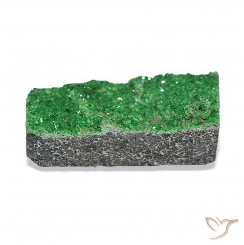 Granate Uvarovita Druzy Verde oscuro natural de 10.99 ct, Elegante, Opaco