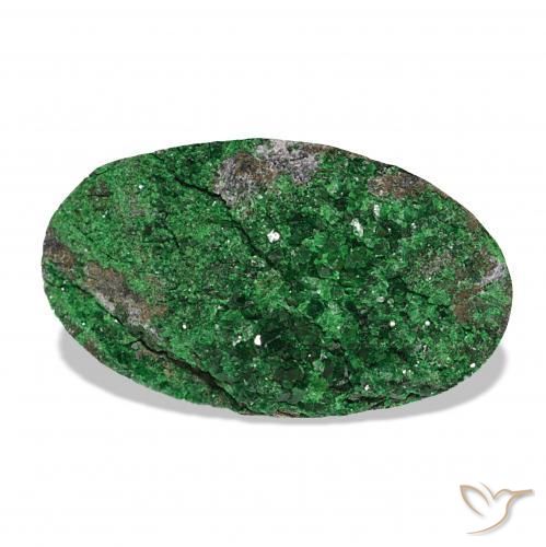 Granate Uvarovita Druzy Verde natural de 18.26 ct, Ovalada, Opaco