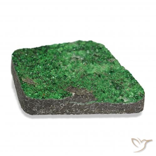 Granate Uvarovita Druzy Verde oscuro natural de 27.28 ct, Elegante, Opaco