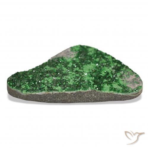 Granate Uvarovita Druzy Verde natural de 58.64 ct, Elegante, Opaco