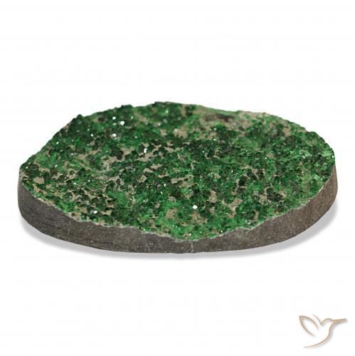 Granate Uvarovita Druzy Verde natural de 64.66 ct, Elegante, Opaco