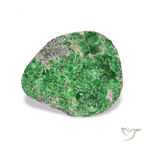 Granate Uvarovita Druzy Verde oscuro natural de 4.87 ct, Elegante, Opaco