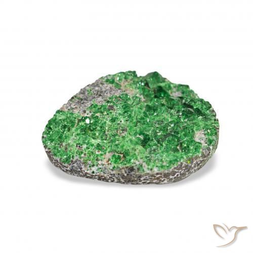 Granate Uvarovita Druzy Verde oscuro natural de 4.87 ct, Elegante, Opaco
