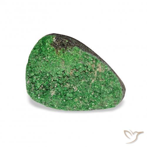 Granate Uvarovita Druzy Verde oscuro natural de 4.86 ct, Trillón, Opaco