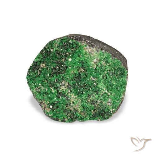 Granate Uvarovita Druzy Verde oscuro natural de 5.86 ct, Elegante, Opaco