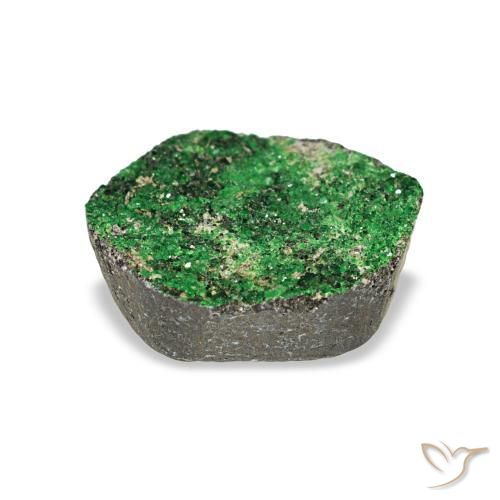 Granate Uvarovita Druzy Verde oscuro natural de 5.86 ct, Elegante, Opaco
