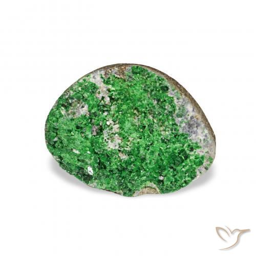 Granate Uvarovita Druzy Verde oscuro natural de 3.67 ct, Elegante, Opaco