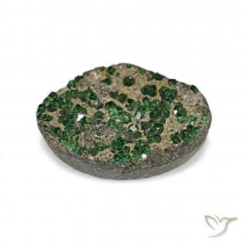 Granate Uvarovita Druzy Verde natural de 6.73 ct, Elegante, Opaco