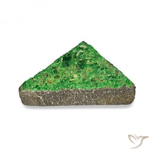 Granate Uvarovita Druzy Verde oscuro natural de 4.85 ct, Trillón, Opaco