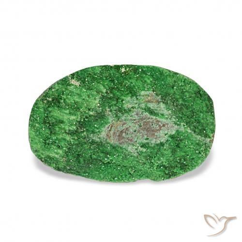 5.69ct Deep Earthy Green Granate Uvarovita Druzy, Ovalada, Opaco