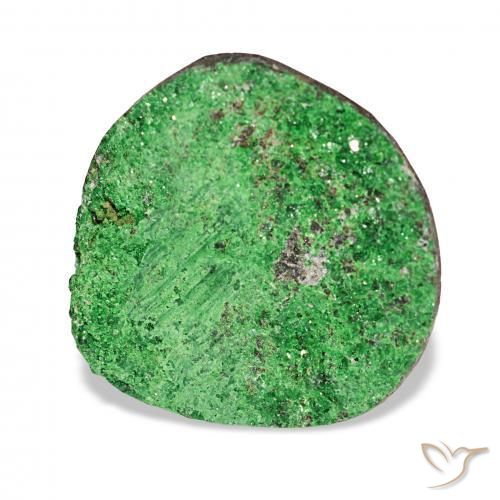 Granate Uvarovita Druzy Deep Earthy Green natural de 17.46 ct, Elegante, Opaco
