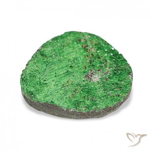 Granate Uvarovita Druzy Deep Earthy Green natural de 17.46 ct, Elegante, Opaco