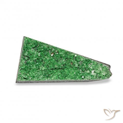 Granate Uvarovita Druzy Verde oscuro natural de 5.56 ct, Elegante, Opaco