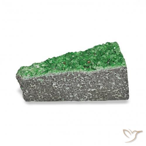 Granate Uvarovita Druzy Verde oscuro natural de 5.56 ct, Elegante, Opaco