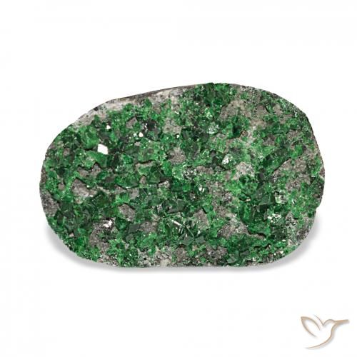 15.06ct Verde Granate Uvarovita Druzy, Ovalada, Opaco