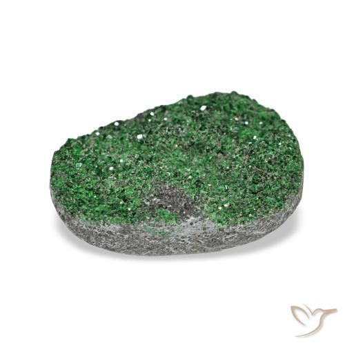 Granate Uvarovita Druzy Verde natural de 5.96 ct, Elegante, Opaco