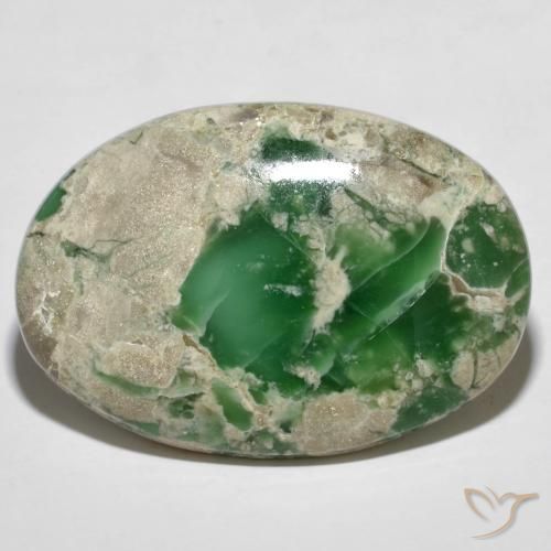 Variscita Verde medio natural de 45.27 ct, Corte Óvalo, Opaco
