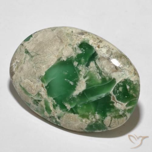 Variscita Verde medio natural de 45.27 ct, Corte Óvalo, Opaco