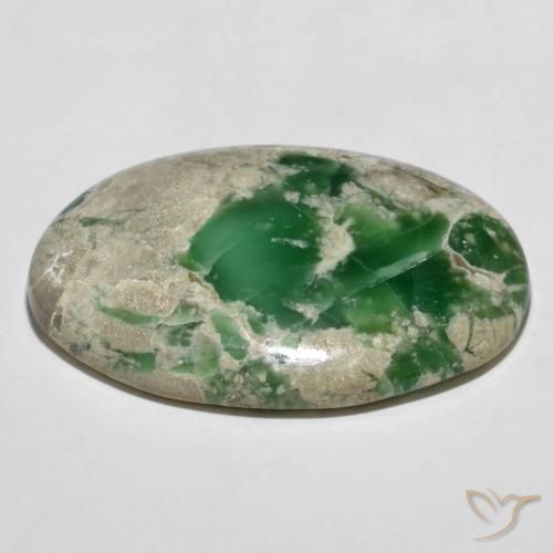 Variscita Verde medio natural de 45.27 ct, Corte Óvalo, Opaco