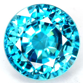 Circón azul natural de 4,43 ct, corte redondo, VVS-VS