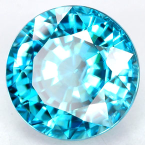 Circón azul natural de 4,43 ct, corte redondo, VVS-VS